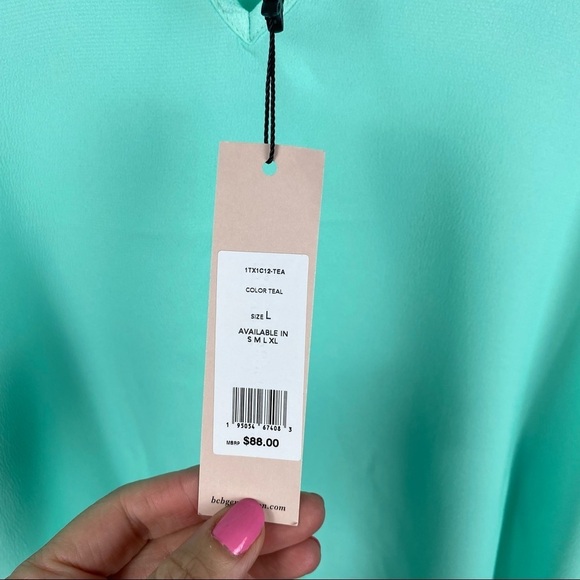BCBGeneration Teal Sheer Blouse - Picture 4 of 6